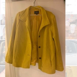 Yellow Lands’ End Wool Coat